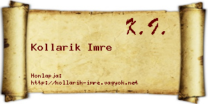 Kollarik Imre névjegykártya