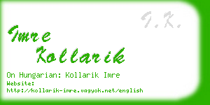 imre kollarik business card